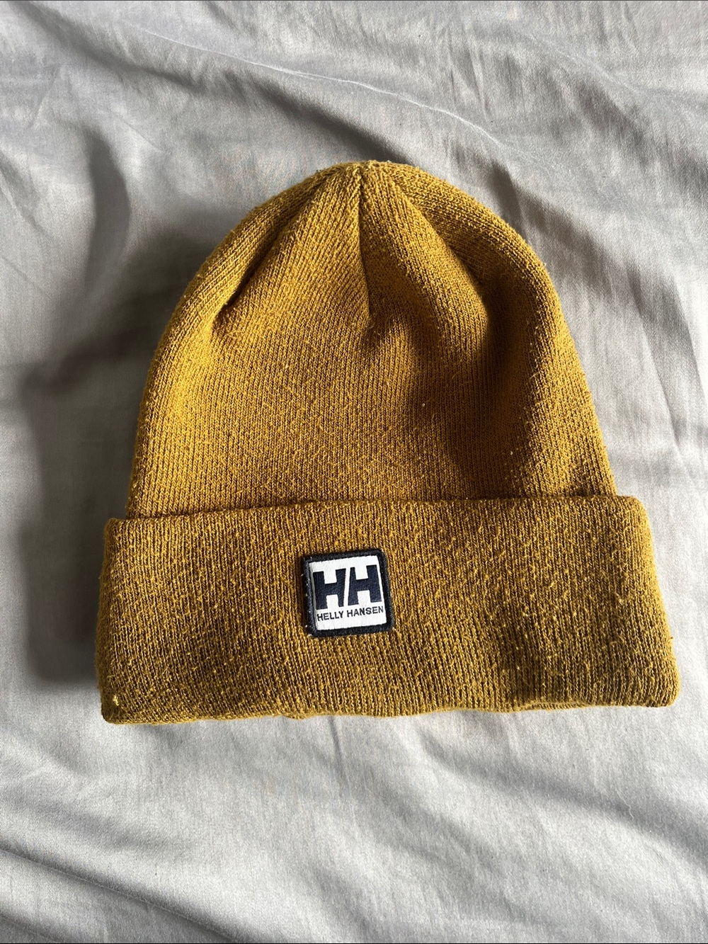 Helly Hansen Mustard Beanie with Logo Patch